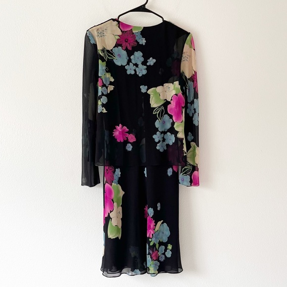 100% Silk Floral MIDI Dress Size 6 - Picture 6 of 15